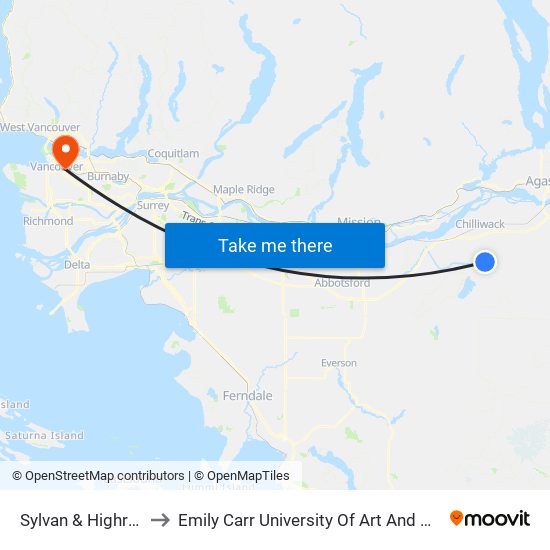 Sylvan & Highroad to Emily Carr University Of Art And Design map