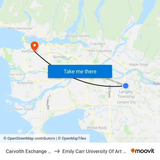 Carvolth Exchange @ Bay 4 to Emily Carr University Of Art And Design map