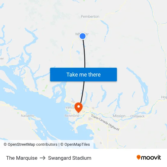 The Marquise to Swangard Stadium map