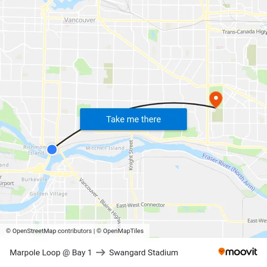 Marpole Loop @ Bay 1 to Swangard Stadium map