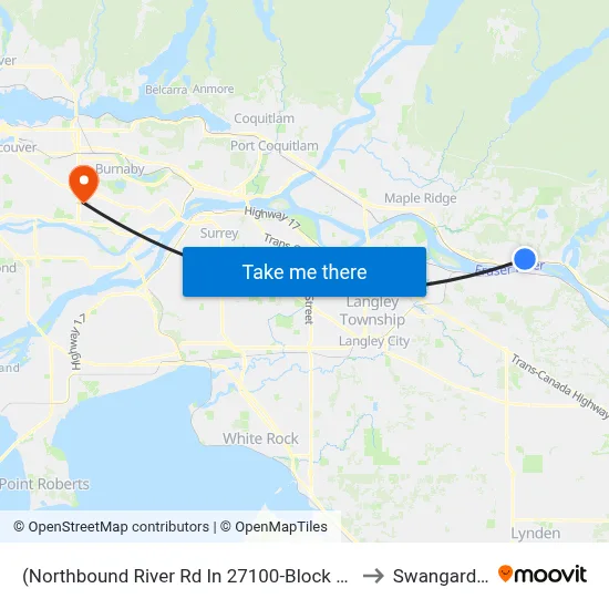 (Northbound River Rd In 27100-Block Area) @ 27100 Block (Flag) to Swangard Stadium map