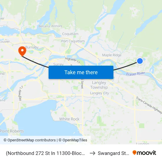 (Northbound 272 St In 11300-Block Area) (Flag) to Swangard Stadium map