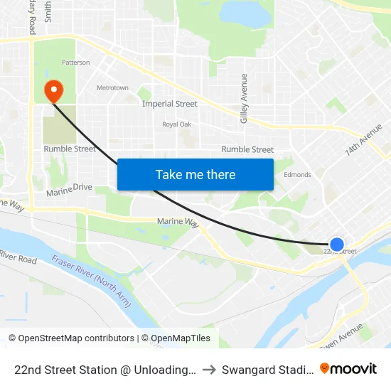 22nd Street Station @ Unloading Only to Swangard Stadium map