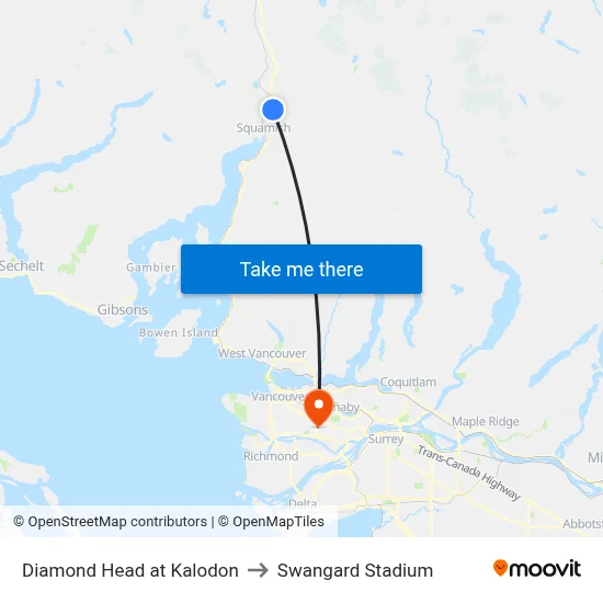 Diamond Head at Kalodon to Swangard Stadium map