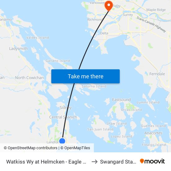 Watkiss Wy at Helmcken - Eagle Creek Vlg to Swangard Stadium map