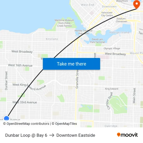 Dunbar Loop @ Bay 6 to Downtown Eastside map