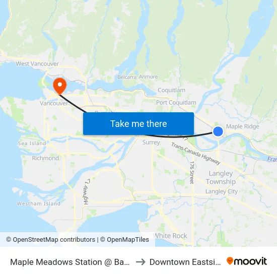 Maple Meadows Station @ Bay 4 to Downtown Eastside map