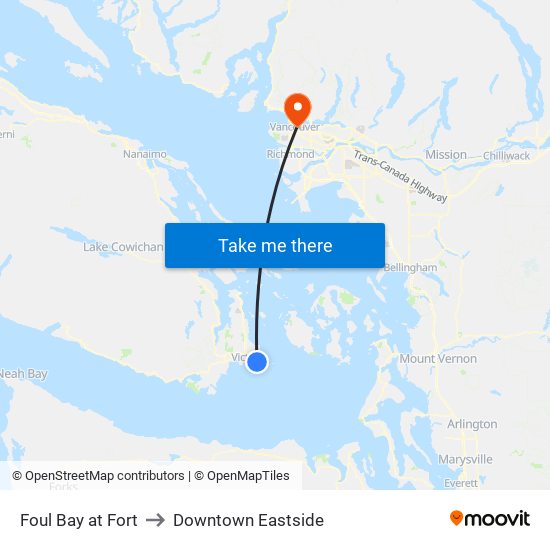 Foul Bay at Fort to Downtown Eastside map