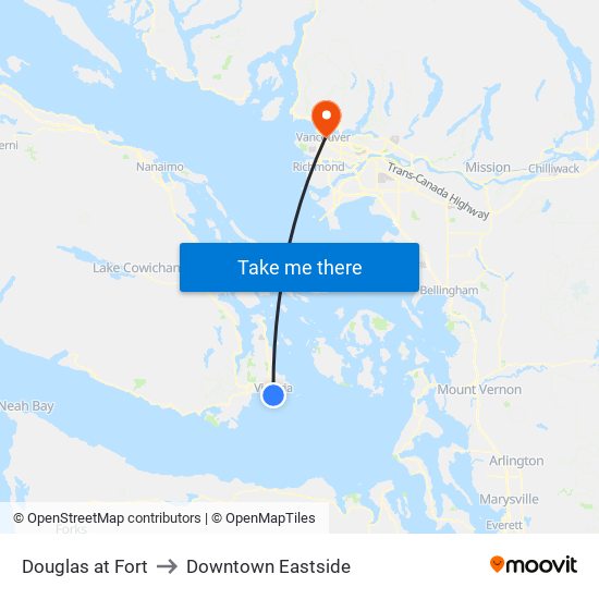 Douglas at Fort to Downtown Eastside map
