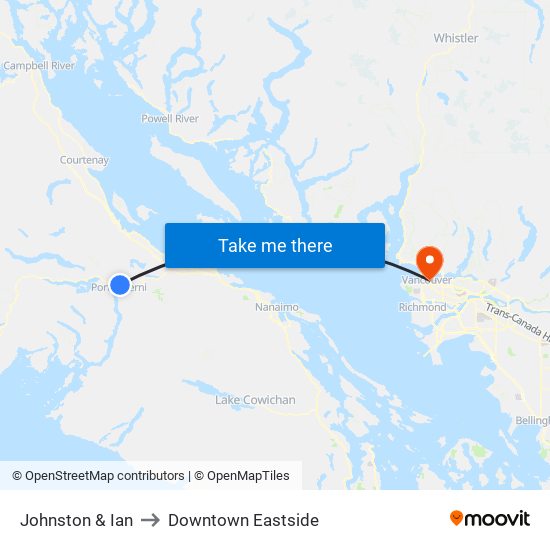 Johnston & Ian to Downtown Eastside map