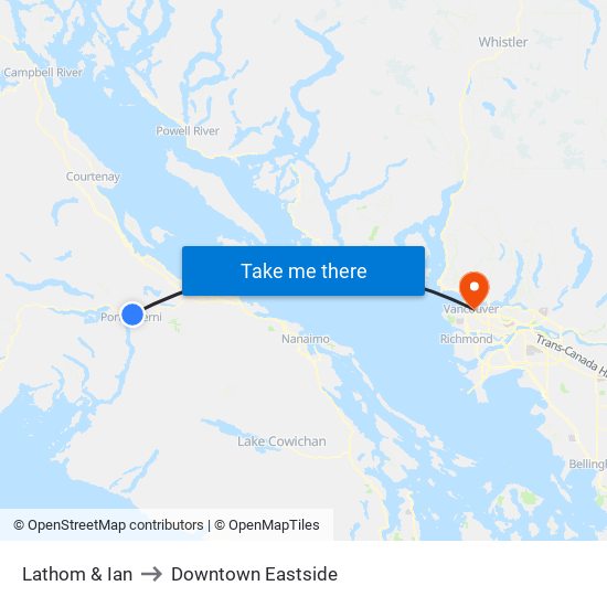 Lathom & Ian to Downtown Eastside map