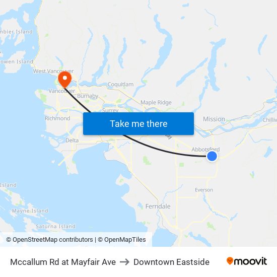 Mccallum Rd at Mayfair Ave to Downtown Eastside map