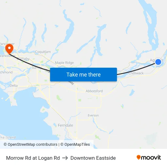 Morrow Rd at Logan Rd to Downtown Eastside map