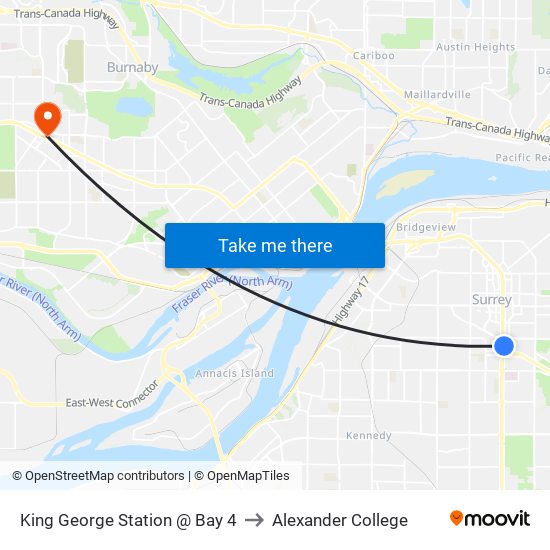 King George Station @ Bay 4 to Alexander College map