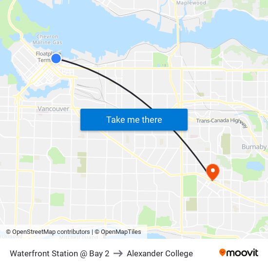 Waterfront Station @ Bay 2 to Alexander College map