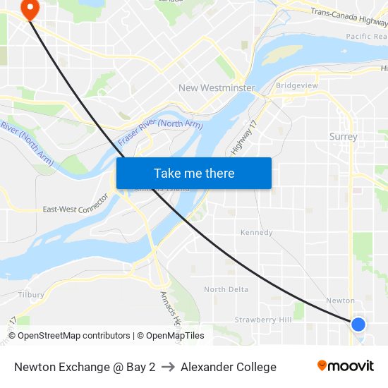 Newton Exchange @ Bay 2 to Alexander College map