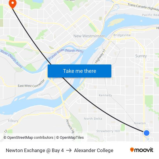 Newton Exchange @ Bay 4 to Alexander College map