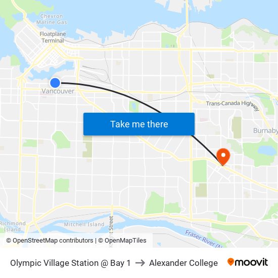 Olympic Village Station @ Bay 1 to Alexander College map