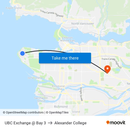 UBC Exchange @ Bay 3 to Alexander College map