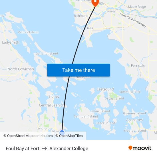 Foul Bay at Fort to Alexander College map