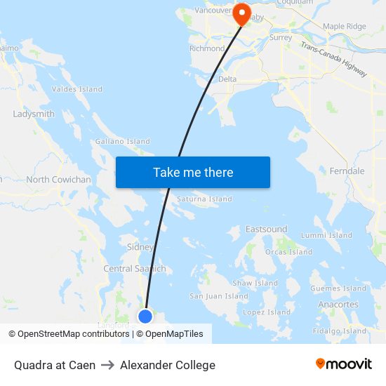 Quadra at Caen to Alexander College map