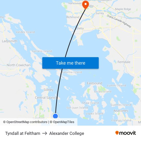 Tyndall at Feltham to Alexander College map