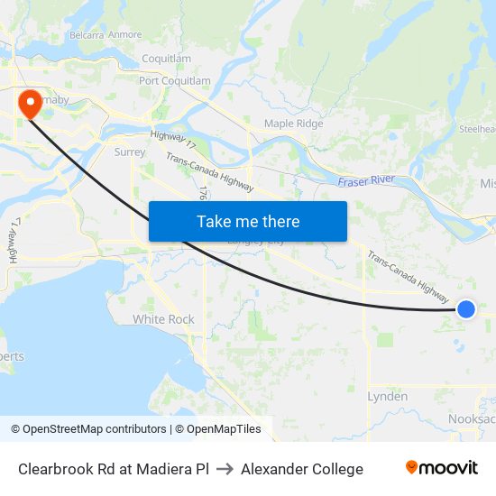 Clearbrook Rd at Madiera Pl to Alexander College map