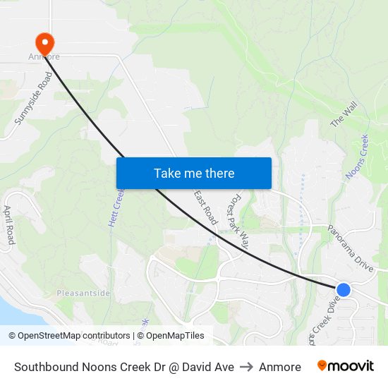 Southbound Noons Creek Dr @ David Ave to Anmore map
