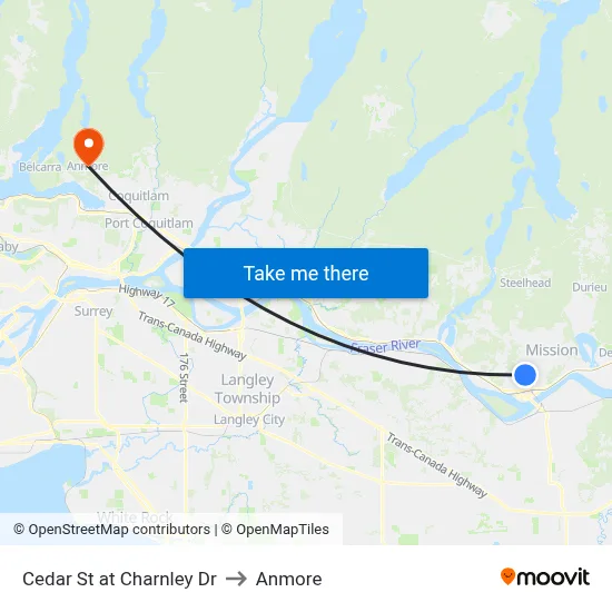 Cedar St at Charnley Dr to Anmore map