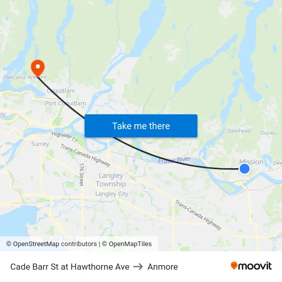 Cade Barr St at Hawthorne Ave to Anmore map
