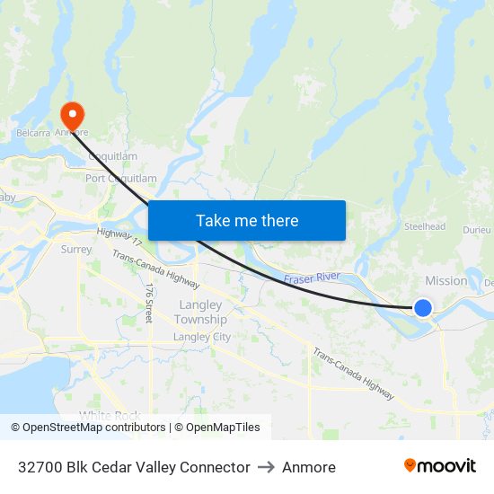 32700 Blk Cedar Valley Connector to Anmore map