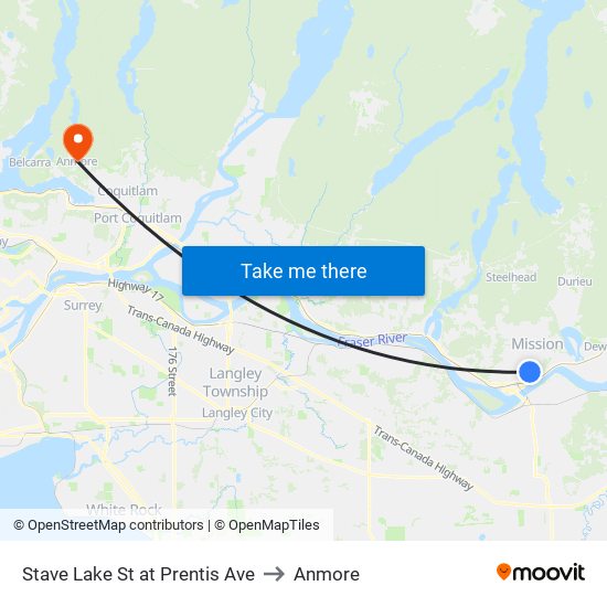 Stave Lk & Prentis to Anmore map