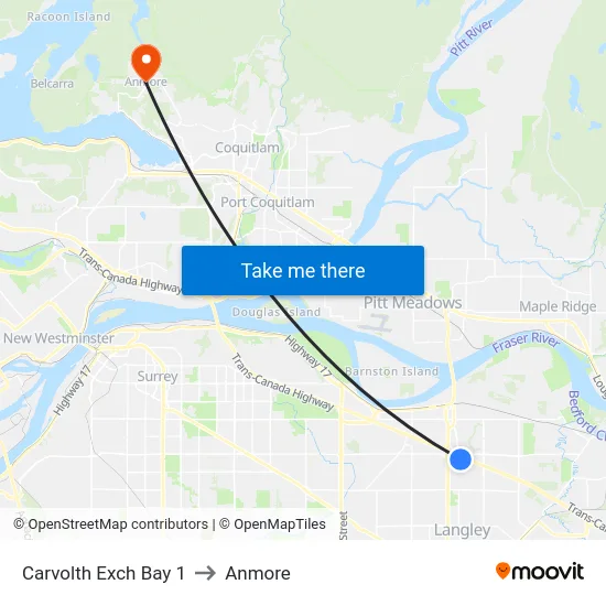 Carvolth Exch Bay 1 to Anmore map