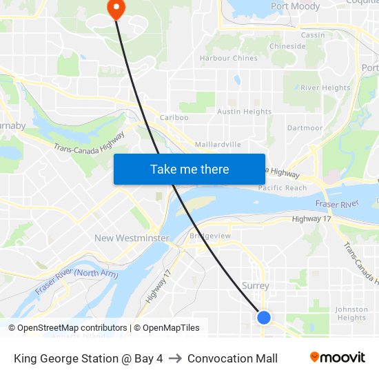 King George Station @ Bay 4 to Convocation Mall map