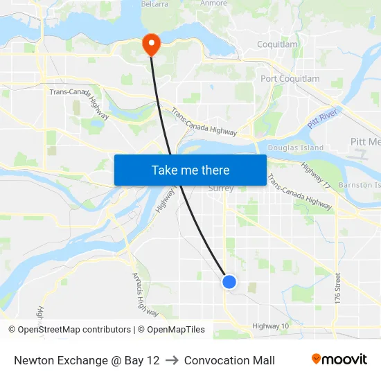 Newton Exchange @ Bay 12 to Convocation Mall map