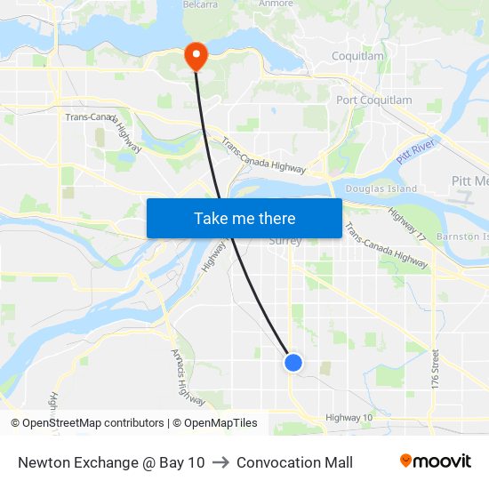 Newton Exchange @ Bay 10 to Convocation Mall map