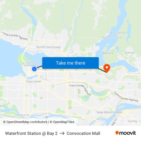 Waterfront Station @ Bay 2 to Convocation Mall map