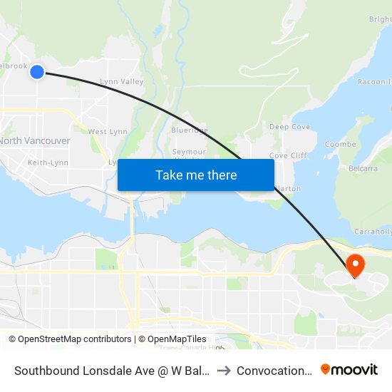 Southbound Lonsdale Ave @ W Balmoral Rd to Convocation Mall map