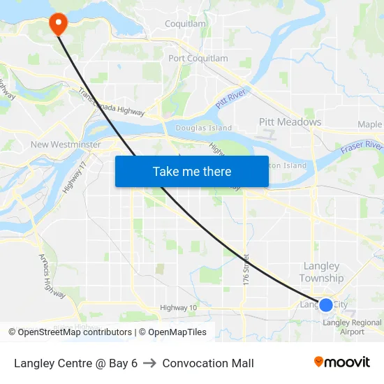 Langley Centre @ Bay 6 to Convocation Mall map