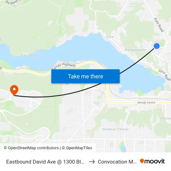 Eastbound David Ave @ 1300 Block to Convocation Mall map