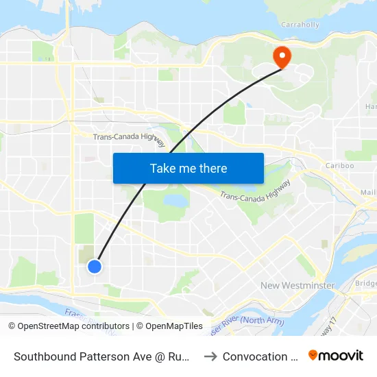 Southbound Patterson Ave @ Rumble St to Convocation Mall map