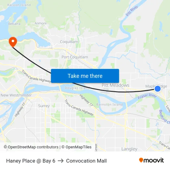 Haney Place @ Bay 6 to Convocation Mall map
