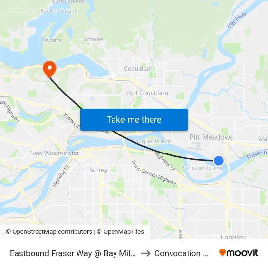 Eastbound Fraser Way @ Bay Mill Rd to Convocation Mall map