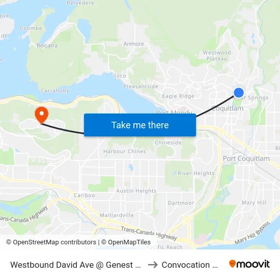 Westbound David Ave @ Genest Way to Convocation Mall map