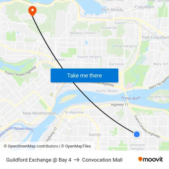 Guildford Exchange @ Bay 4 to Convocation Mall map