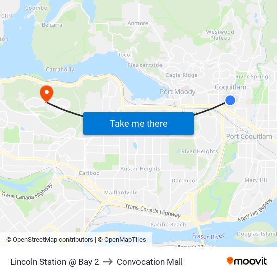 Lincoln Station @ Bay 2 to Convocation Mall map