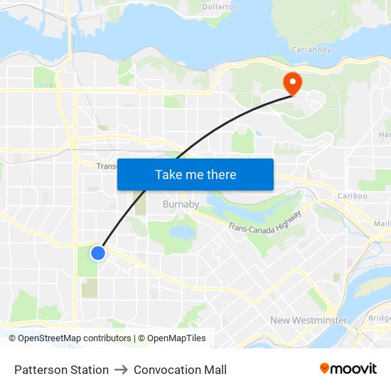 Patterson Station to Convocation Mall map