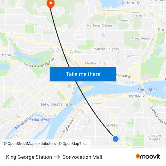 King George Station to Convocation Mall map