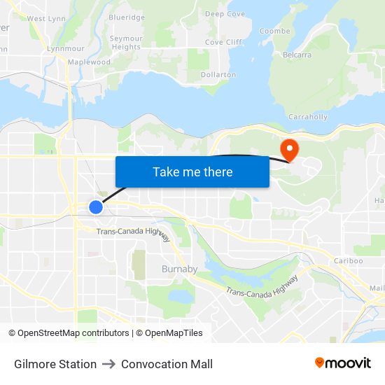 Gilmore Station to Convocation Mall map