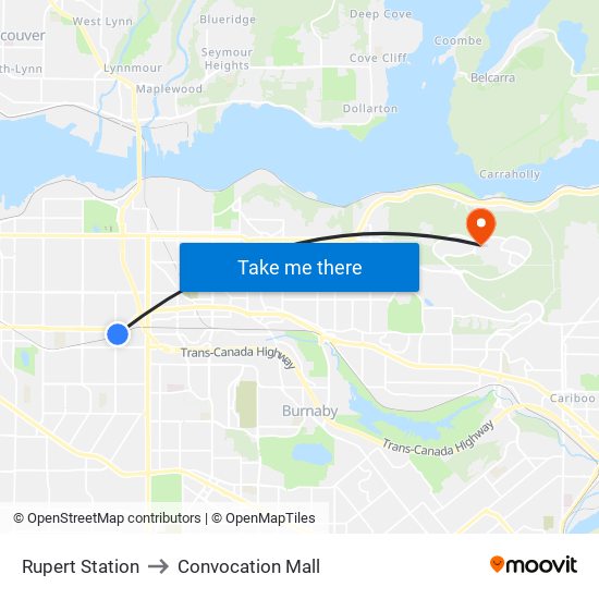 Rupert Station to Convocation Mall map